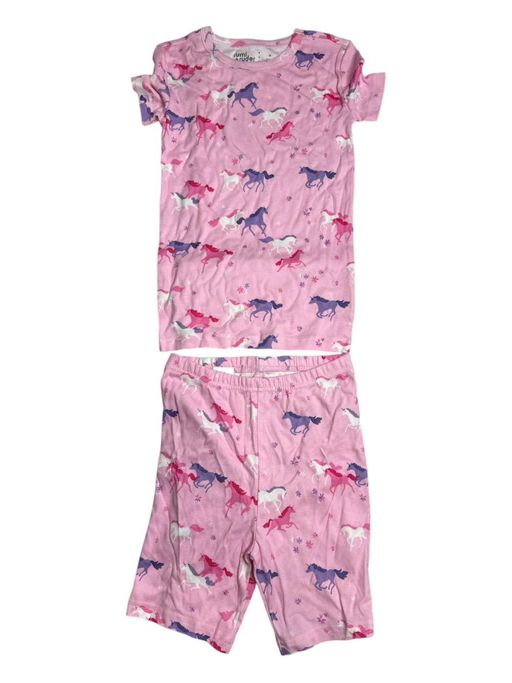 Rumi + Ryder 100% cotton Pink Horse-Print Pajama Set Size 10 NWT